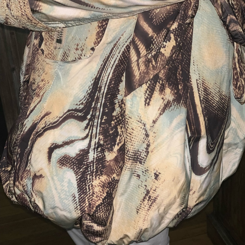 Moon River, Abstract Print Down Filled Puffer Coat, Sz 40 (US 4/6), EUC - Picture 15 of 15